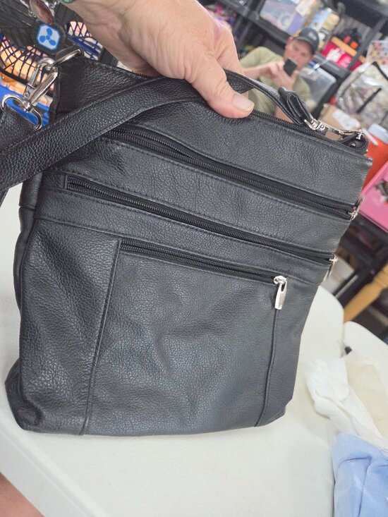 NOT BRANDED Handbags - Black Multi-Zip Crossbody Bag Faux Leather Adjustable Strap Organizer